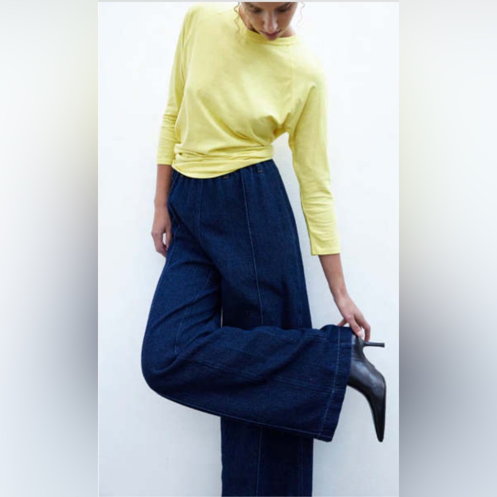 Atelier Delphine Wide Leg Pants Indigo Denim
